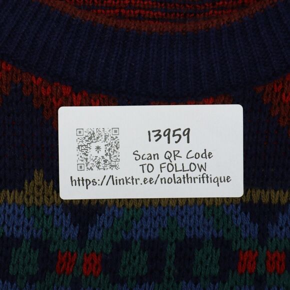 Trend Basics Sweaters Mens L Multicolor Geometric Long Sleeve Crew Neck Pullover - Picture 16 of 16